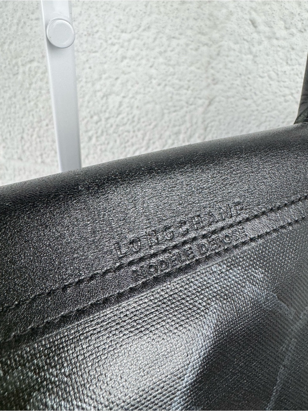 Longchamp Le Pliage Black Metallic Equestrian Logo Tote Bag Made in France - Picture 8 of 16
